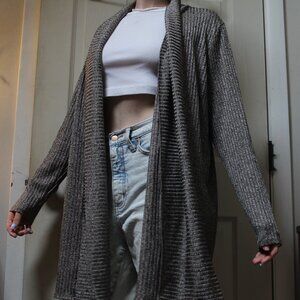 Long grey-brown cardigan